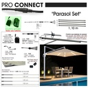 Kit Eclairage Parasols PRO : 4x Bandeau LED 1.1m (4x750 Lumens) sur batteries