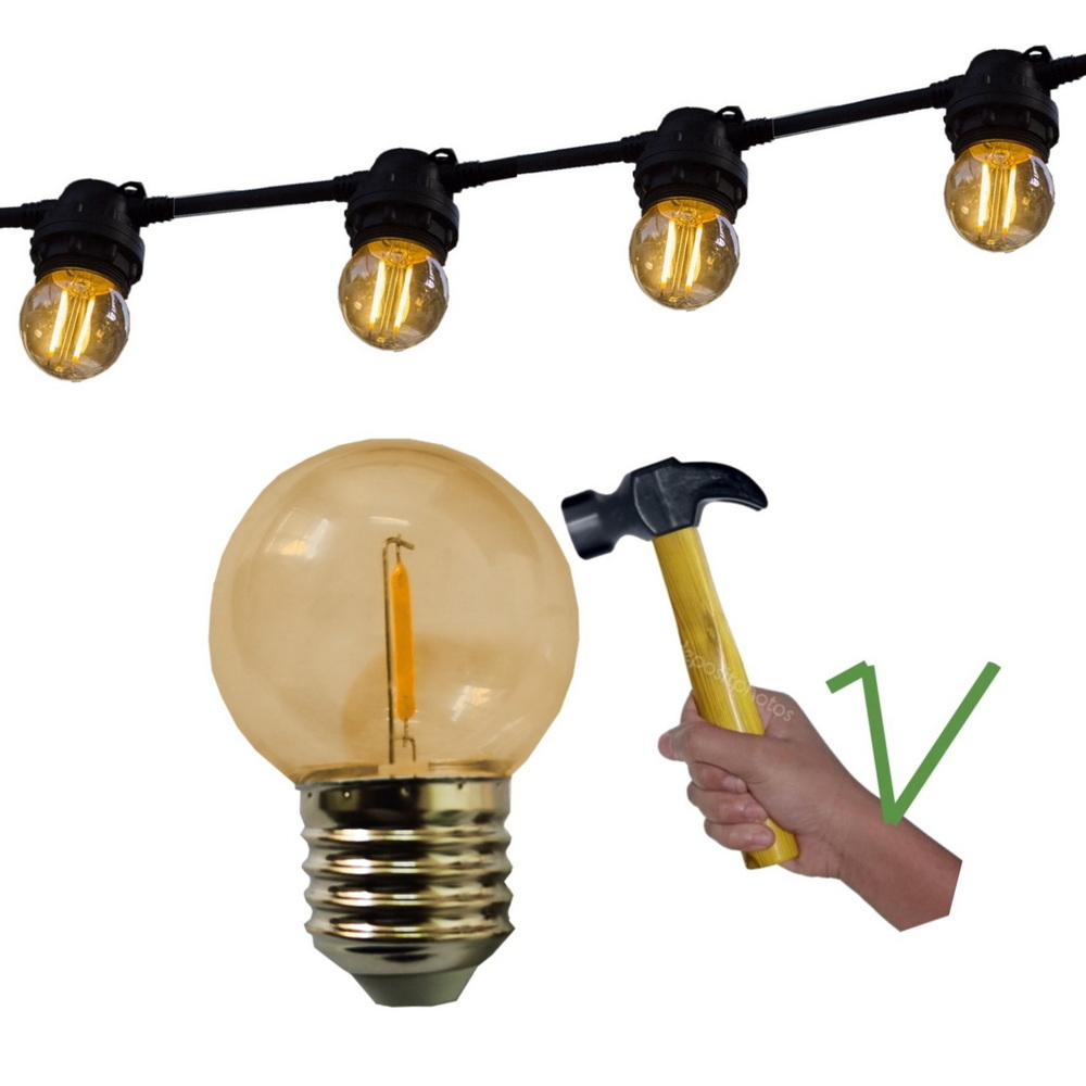 Guirlande 96m TEMPEST (Ampoules Incassables) 192xE27/G45 LED 1W - 1700K