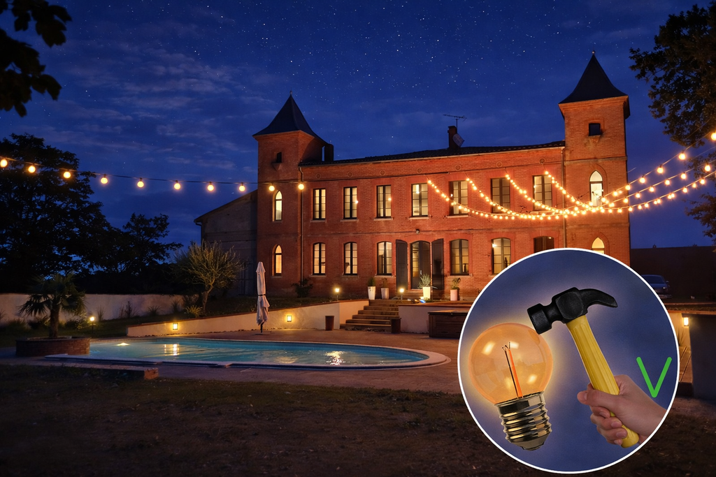 Guirlande 24m TEMPEST (Ampoules Incassables) 48xE27/G45 LED 1W - 1700K