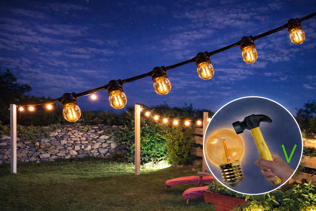 Guirlande 144m TEMPEST (Ampoules Incassables) 288xE27/G45 LED 1W - 1700K
