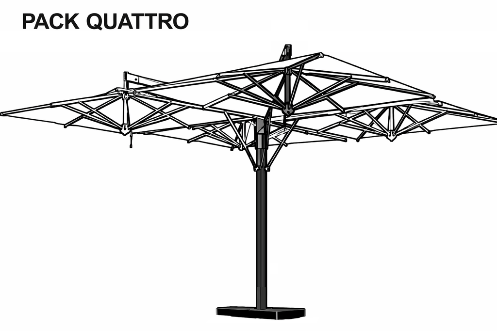 Kit Eclairage Parasols PRO DUO: 8x Bandeau LED 1.1m (8x750 Lumens)