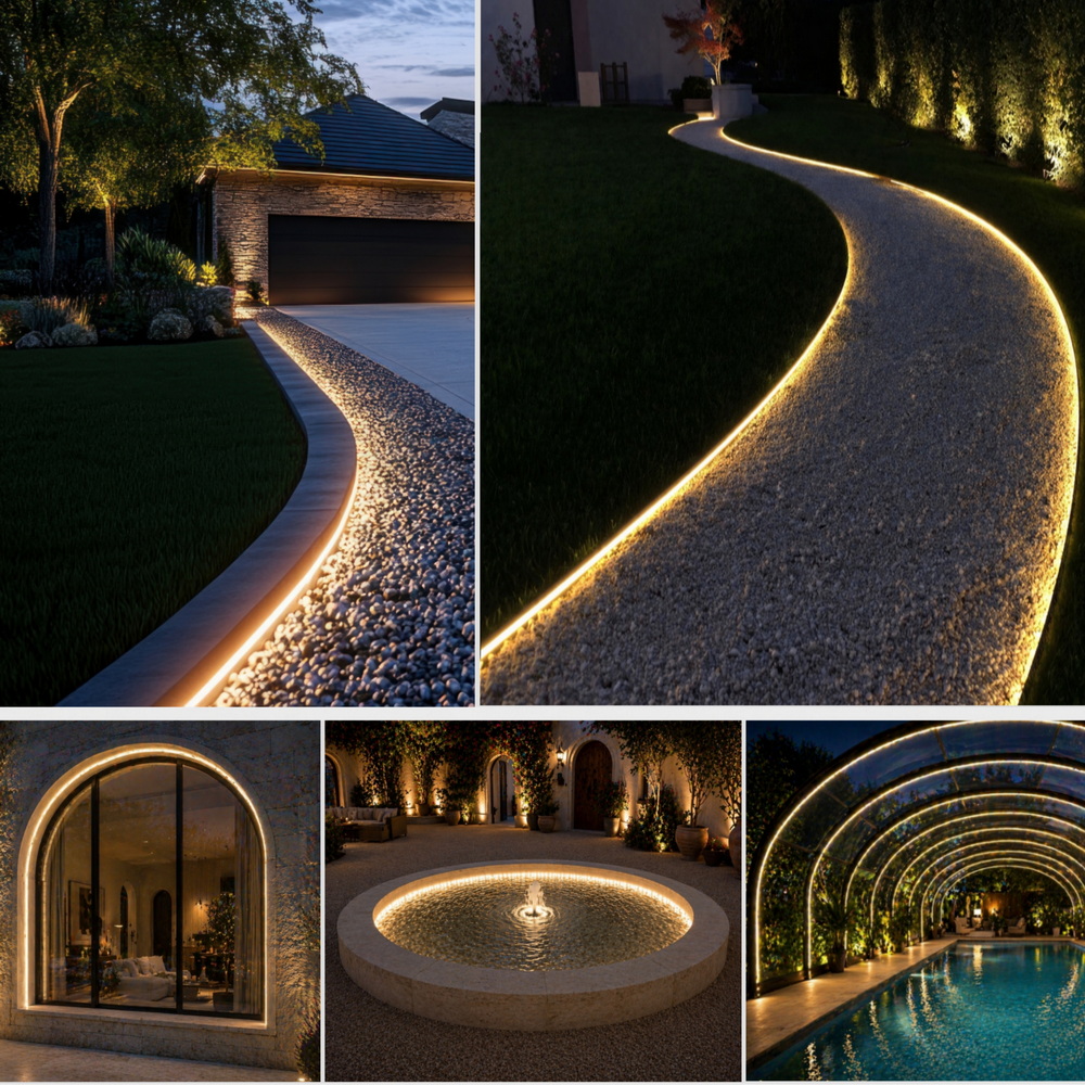Profil Alu Noir Flex(+&-) pour Bandeaux Led (4x1m+Jonctions)