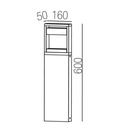 4424 - Borne Noire  16 x 5 x Ht 60cm - Angle directionnel