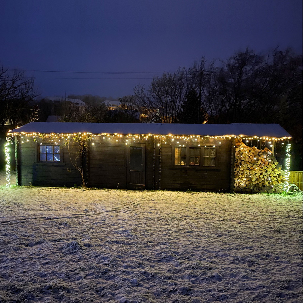 9512 - EXTENSION - Guirlande 30 LEDS (Flash) - 3 m - Fil Noir - Blanc Chaud 4000°K