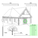 9552 - EXTENSION - Rideau long 60 LEDS (Flash) - Larg. 0,75m x Ht 200cm - Fil Noir - Blanc Chaud 4000°K