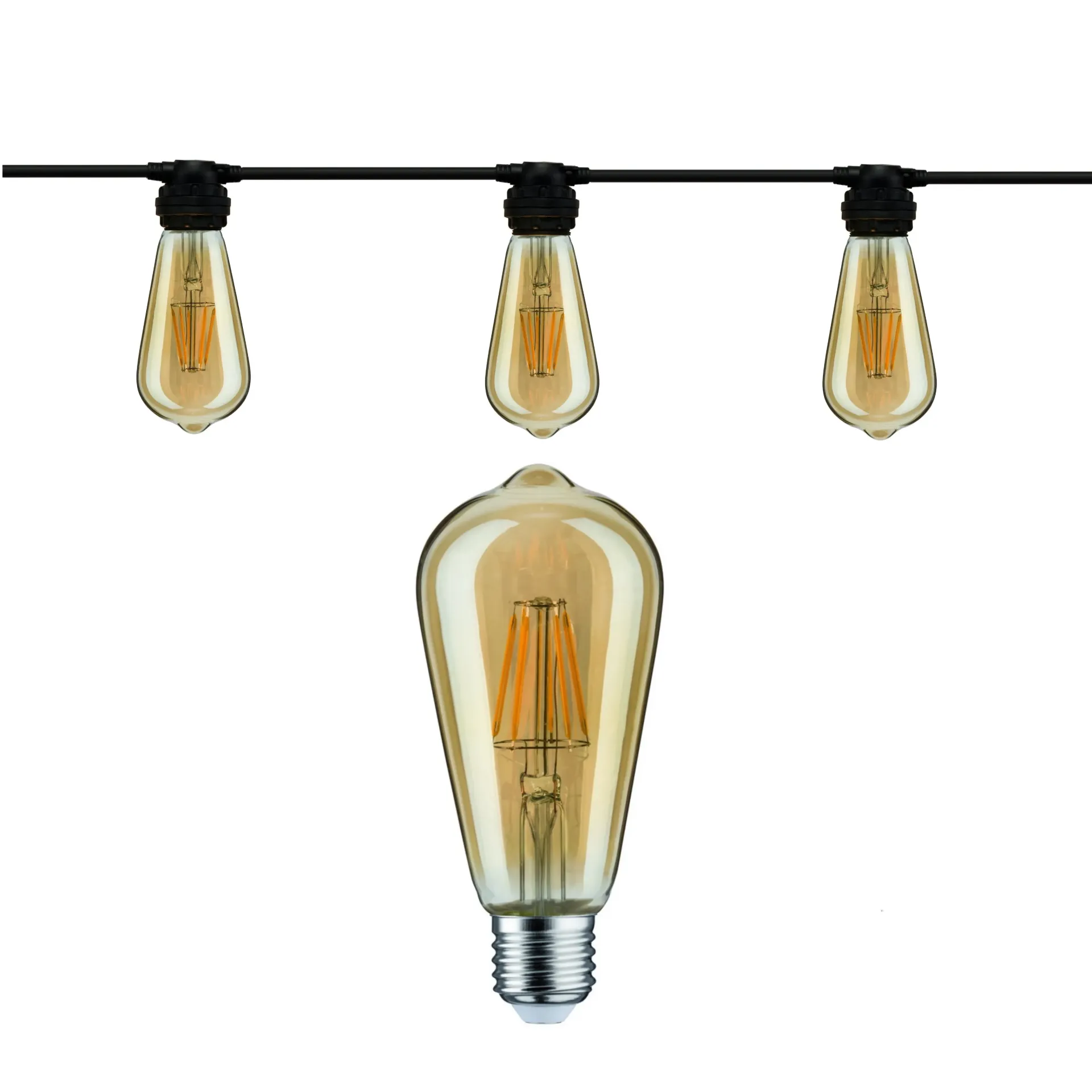 Guirlande MIDNIGHT (Ampoules Vintage) E27/ST64 LED 1W - 2200K