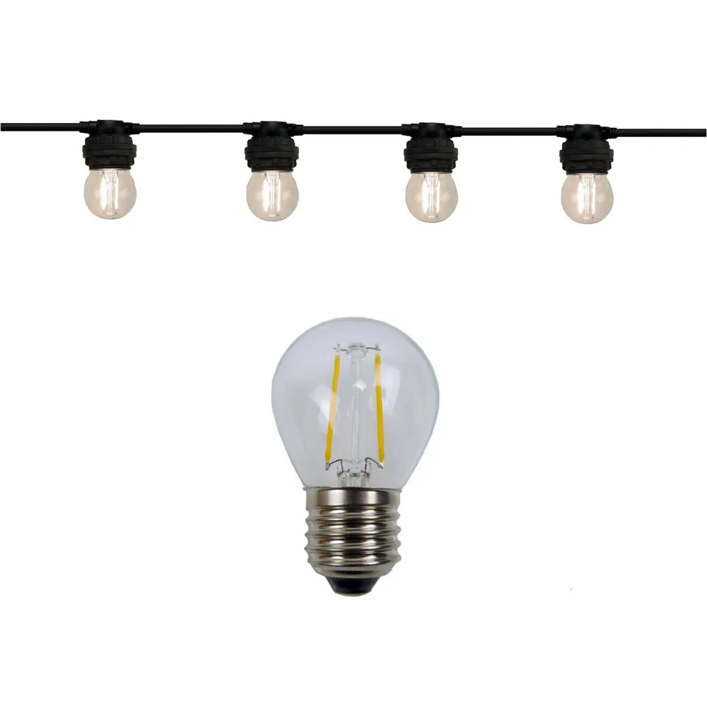 [8502-G40] Guirlande MOON (Ampoules Transp.) E27/G45 LED 1W - 3000K (1m)