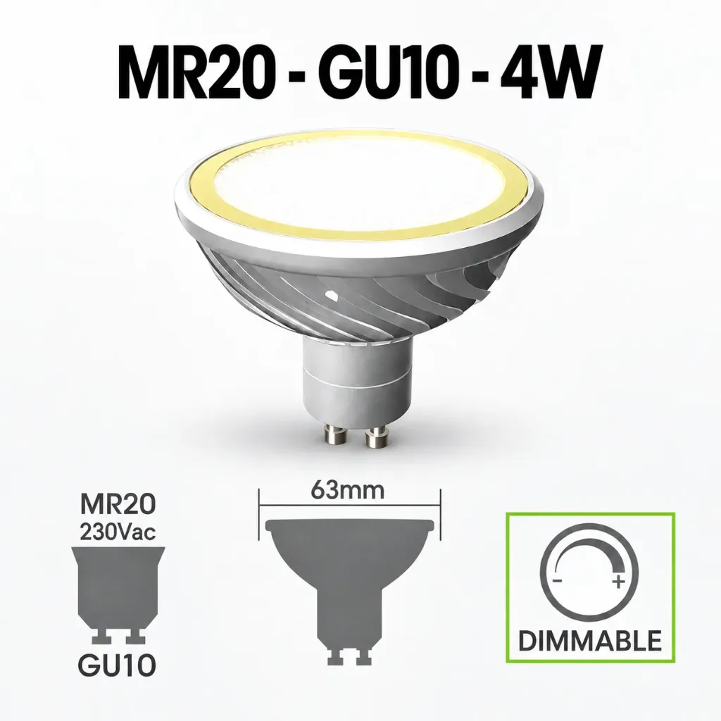 Special MR20/GU10 DIM 3000°K 320 lm - 4W