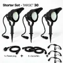 Kit 3 Projecteur Noir Alu TARGET 30 - 10W + Accessoires