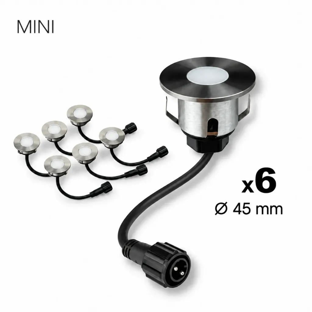 [2026] 6 Spots encastrés bois Ø4.5cm 3000°K - MINI