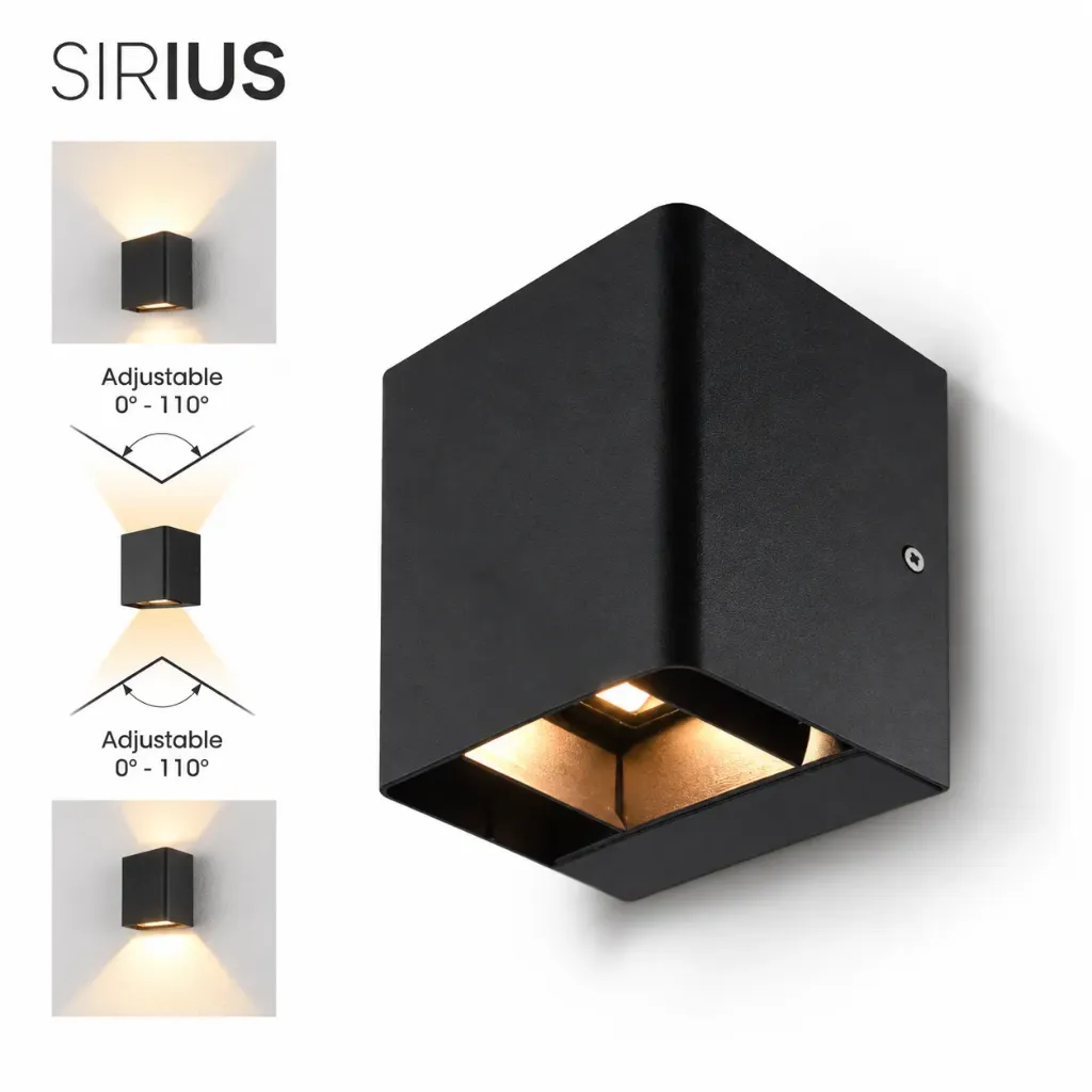 [4700] Applique murale CUBE Noire - 10 x 10 cm