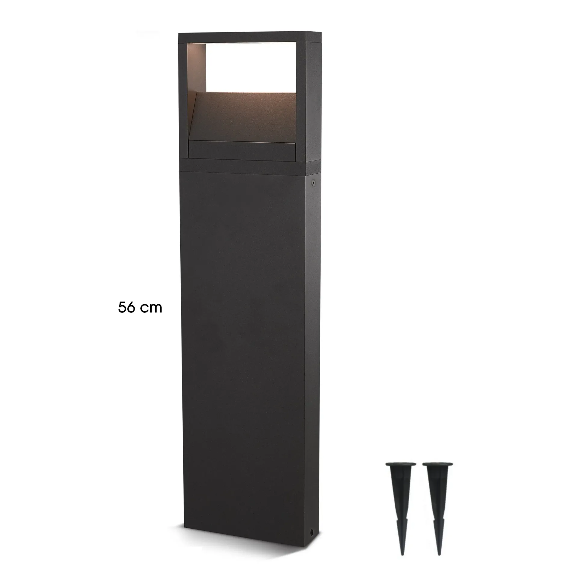 Black Borne 16 x 5 x Ht 56cm - Bizauté 2 sides