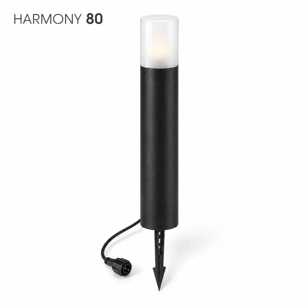 [4235] Borne Noire Ø 11,4cm + Piquet Ht 80cm