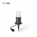 Borne Noire ZEN, Ø 7,6cm + Piquet Ht 20cm