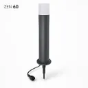 Borne Noire ZEN, Ø 7,6cm + Piquet Ht 60cm