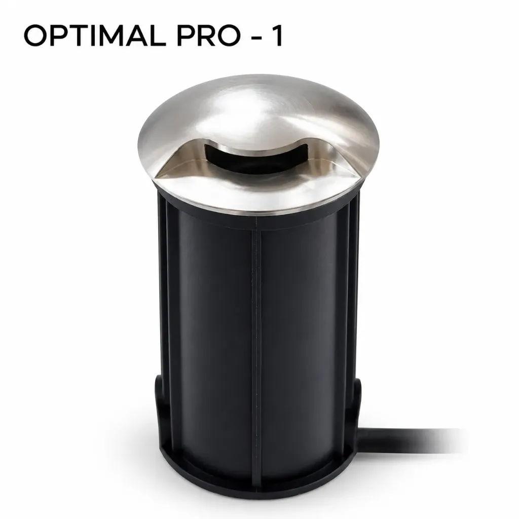 Encastré béton Ø 52mm 3W 3000°K - Top INOX 1 fenêtre