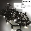 EXTENSION - Short fringe 60 LEDs (Flash) - L 3 m x H 40 cm - Black Wire - Cold White 6500°K