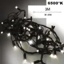 EXTENSION - Guirlande 30 LEDS (Flash) - 3 m - Fil Noir - Blanc Froid 6500°K
