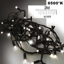 9533 - EXTENSION - Stalactite 60 LEDS (Flash) - L 2 m x H 55 cm -  Fil Noir - Blanc Froid 6500°K