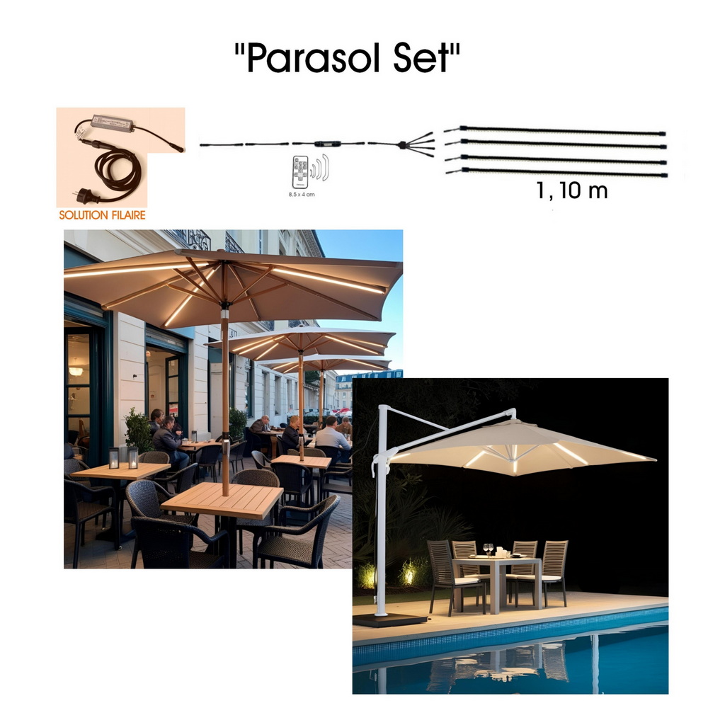 1014 - Kit éclairage Parasol via transfo 24V (+ Alim 230V)