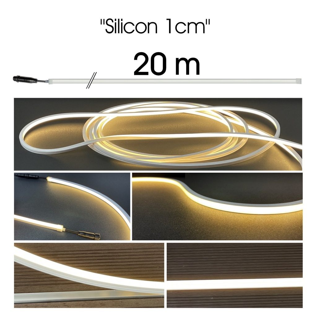 1186 - Siliconen lichtstrip - 20 m (in)
