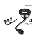 3 Spots encastrés bois Ø6cm noir - Diffuseur 1 fenêtre