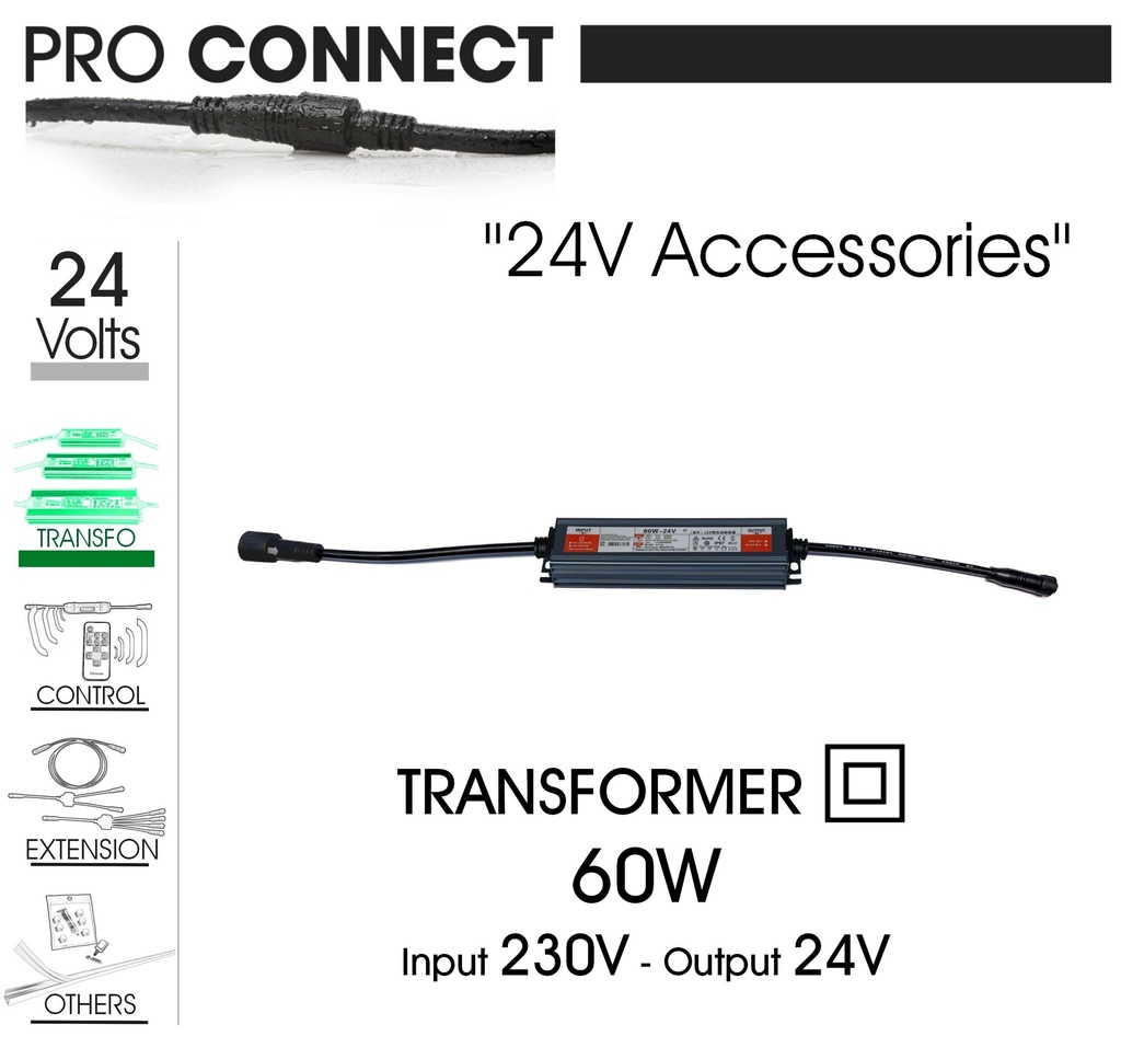 F106 - Transformateur 24V (STRIP/BARRE LED) - 60W