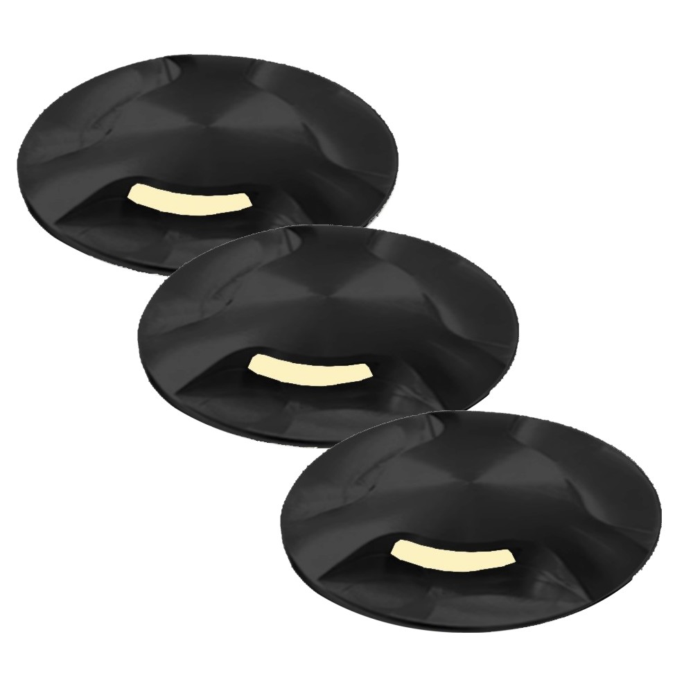 D313 - 3 Top in alluminio nero per faretto Ø6cm 2036 - 3 finestre