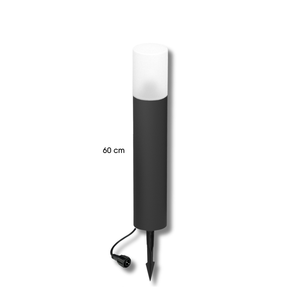 Borne Noire Ø 11,4cm + Piquet Ht 60cm