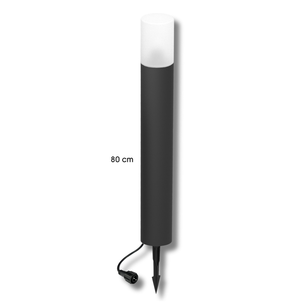 4235 - Borne Noire Ø 11,4cm + Piquet Ht 80cm