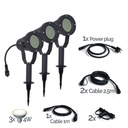 3416-Set3 - SET of 3 TARGET10 Black Aluminum Spotlights - 4W