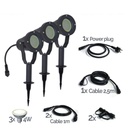 3416-Set3 - SET of 3 TARGET10 Black Aluminum Spotlights - 4W