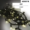 EXTENSION - 60 LED String (Flash) - 6 m - Black Wire - Warm White 4000°K