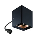 4700 - Applique murale CUBE Noire - 10 x 10 cm