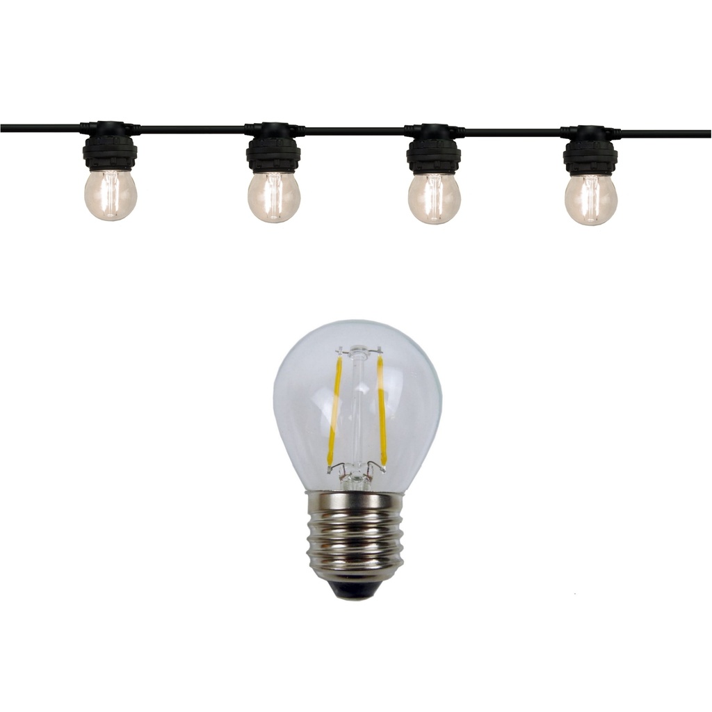 Guirlande 1,5m MOON (Ampoules Transp.) 3xE27/G45 LED 1W - 3000K