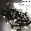 EXTENSION - Long curtain 60 LEDs (Flash) - Width 0.75m x Height 200cm - Black Wire - Cold White 6500°K