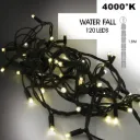 EXTENSION - Water Fall 120 LEDS (Progressif) - Ht. 1,80 m x 20 cm -  Fil Noir - Blanc Chaud 4000°K
