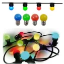5m MULTICOLOURED Outdoor String Lights (Unbreakable Bulbs) 8xE27 LED 1W