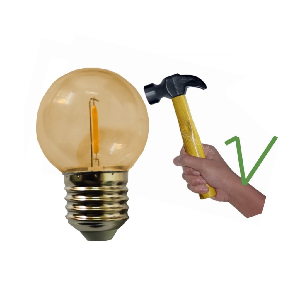 6 Ampoules Incassable TEMPEST E27/G55 Fil. LED 1W 1700K - Antic (Soit 2.95€/pc)