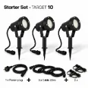 KIT 3 Projecteur Alu Noir TARGET10 - 4W + Accessoires