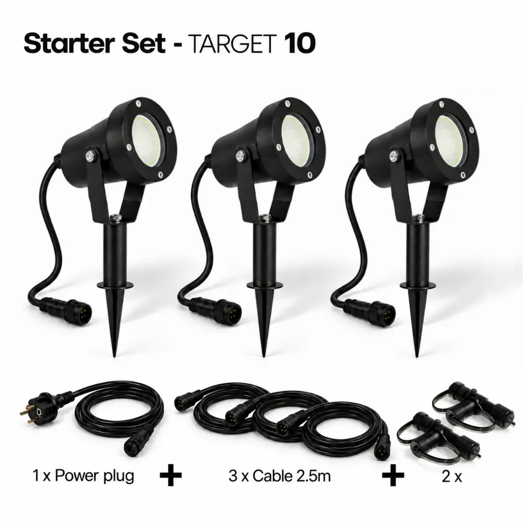 KIT 3 Projecteur Alu Noir TARGET10 - 4W