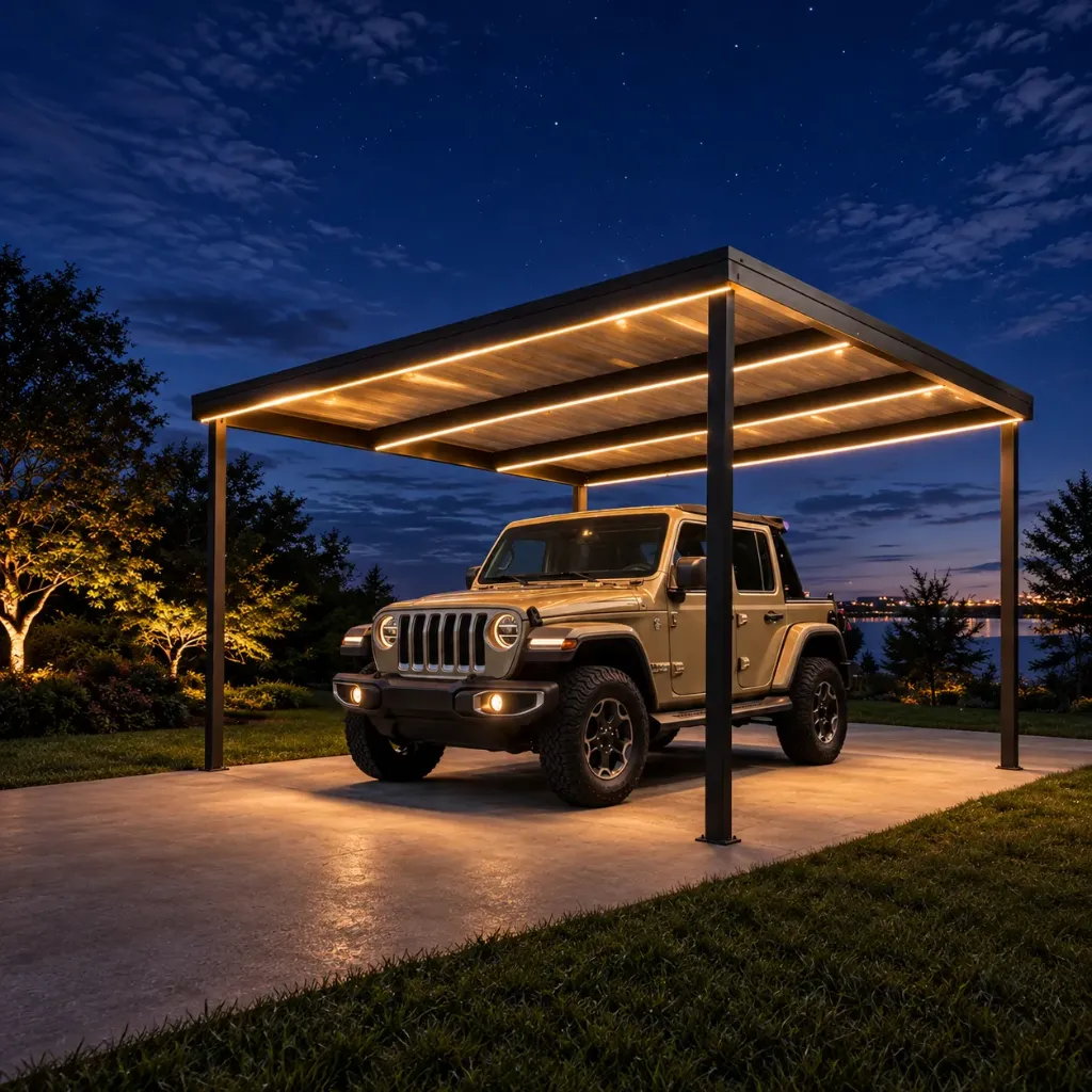 [1024] LED Strip Carport Kit: 4x2.5 m + Accessories