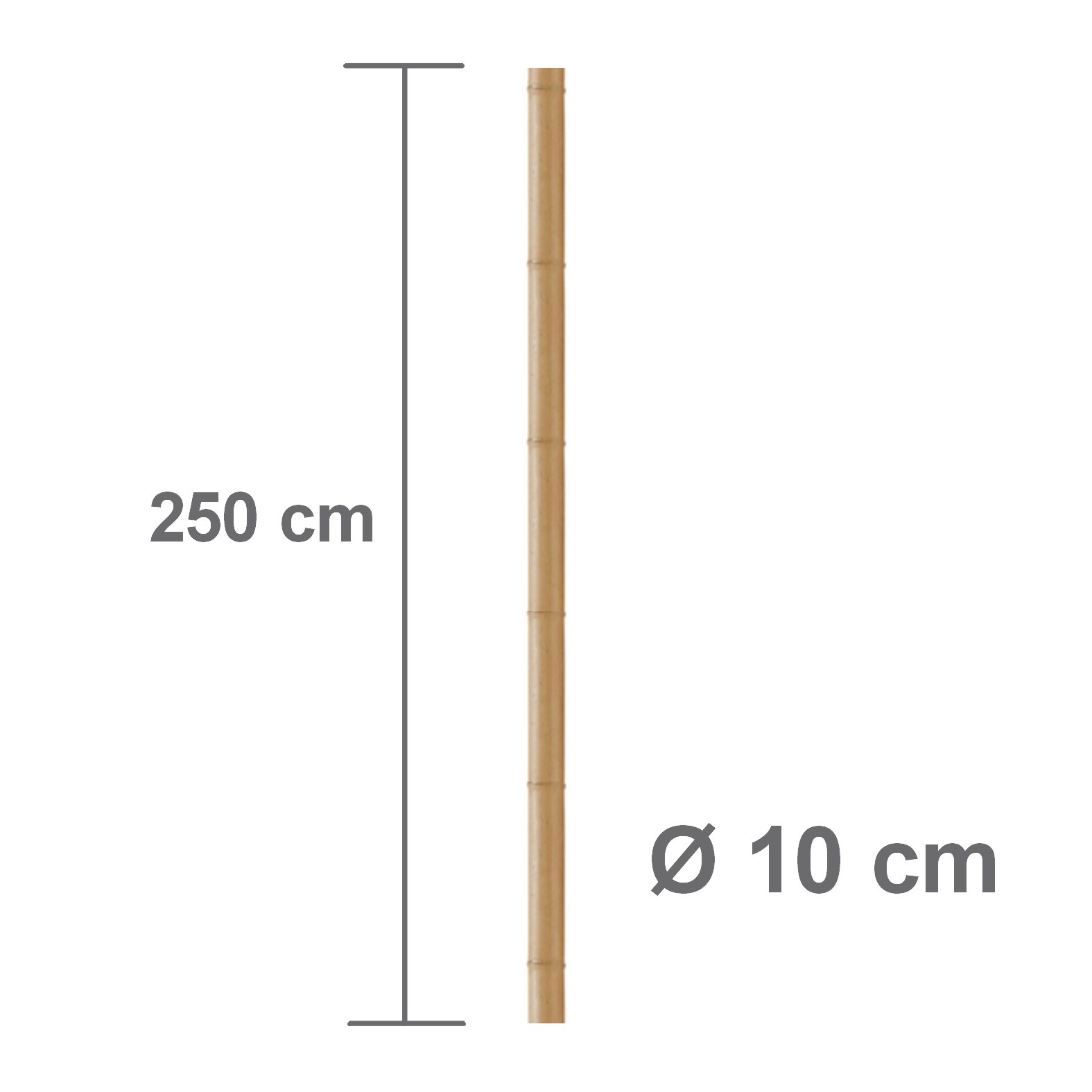[B250] 4 Poteau en BAMBOO (Ø 10 cm x Ht. 2,50m)