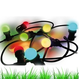 [63045] Guirlande 5m MULTICOLORE (Ampoules Incassables) 8xE27 LED 1W