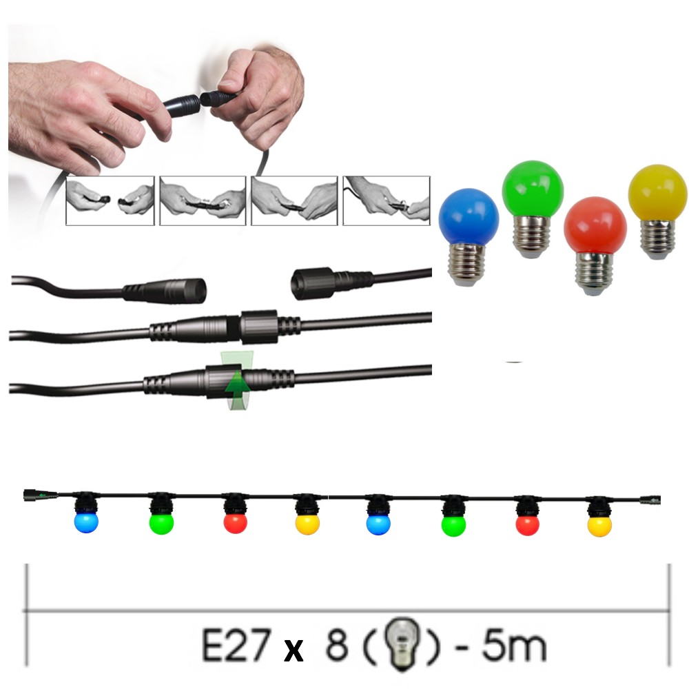 [63045] Guirlande 5m 8xE27 Multicolor
