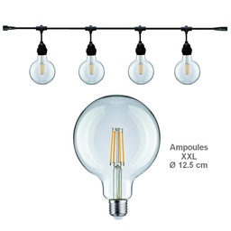 [8603-C923] Guirlande (Extension) 3m équipée de 4 Amp. E27/G125 Fil 2700K