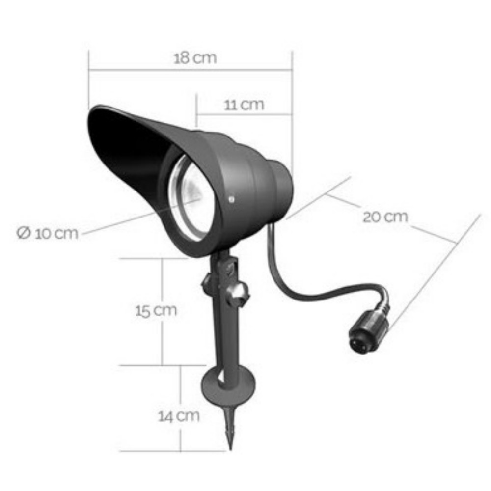 [65110] Projecteur Plastic Noir GU10 (Sans ampoules)