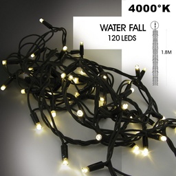 [9572] 9572 - EXTENSION - Water Fall 120 LEDS (Progressif) - Ht. 1,80 m x 20 cm -  Fil Noir - Blanc Chaud 4000°K