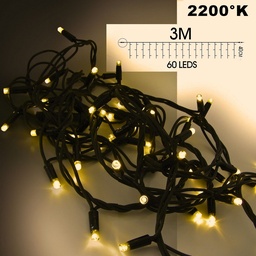 [9540] 9540 - EXTENSION - Frange courte 60 LEDS (Fixe) - L 3 m x H 40 cm -  Fil Noir - Blanc Chaud 2200°K