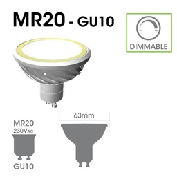 [B426] MR20/GU10 DIM 3000K 320Lm 4W